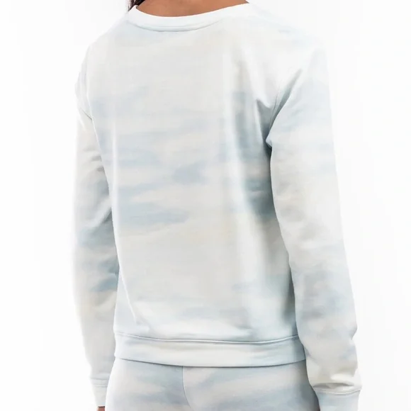Rachel Parcell Lounge Set Fleece Joggers Crewneck Sweatshirt Blue Cloud - Picture 5 of 10
